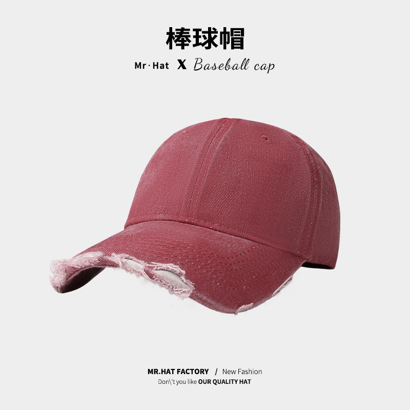 Wholesale Vintage Plain Cotton Hat Frayed Edge Baseball Cap ACC-HT-JiaXun002