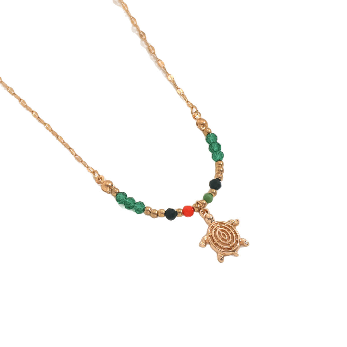 Wholesale Retro Beach Style Turtle Pendant  Turquoise Beaded Necklace
