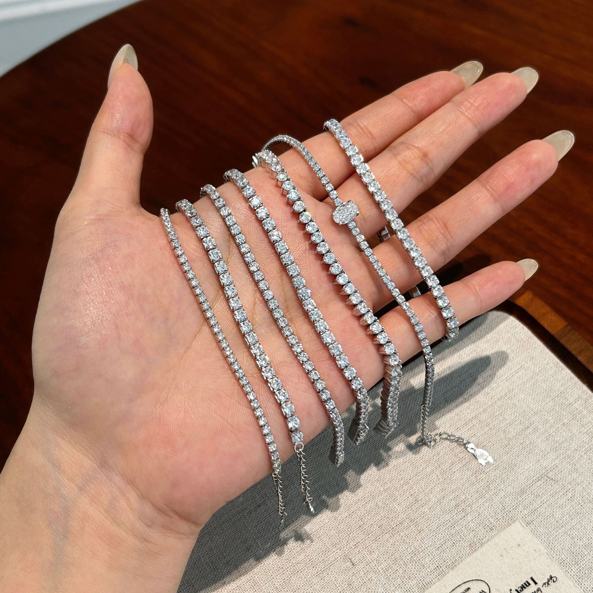 Wholesale Zircon Tennis Bracelet 925 Silver Hidden Clasp Women S Everyday Jewelry Accessory
