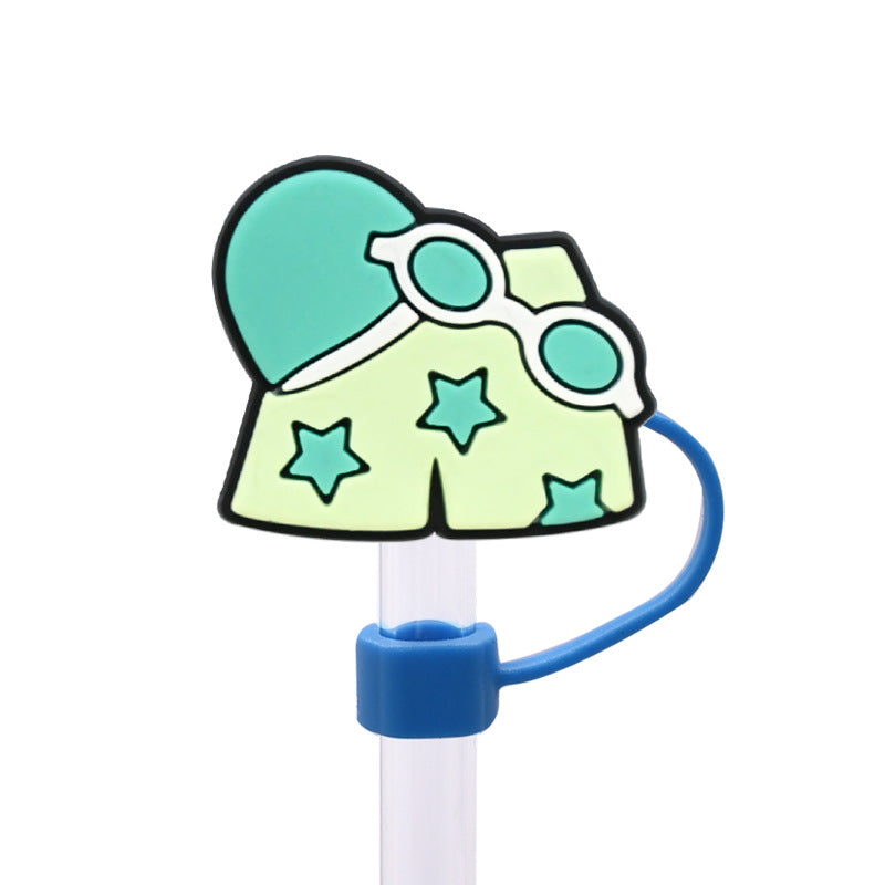 Wholesale Random 100pcs Swimming Necklace Straw Cover 10MM Straw Tube Cap