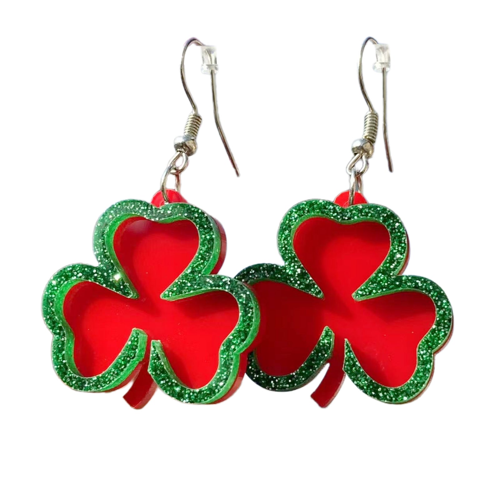 Wholesale St. Patrick's Four Leaf Clover Green Earrings