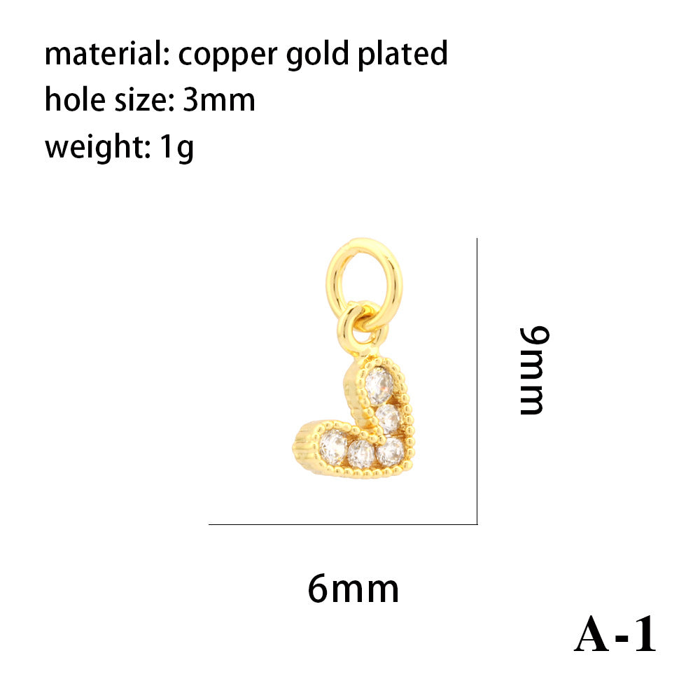 Wholesale 18K gold-plated color-preserving micro-inlaid zirconium heart-shaped pendant