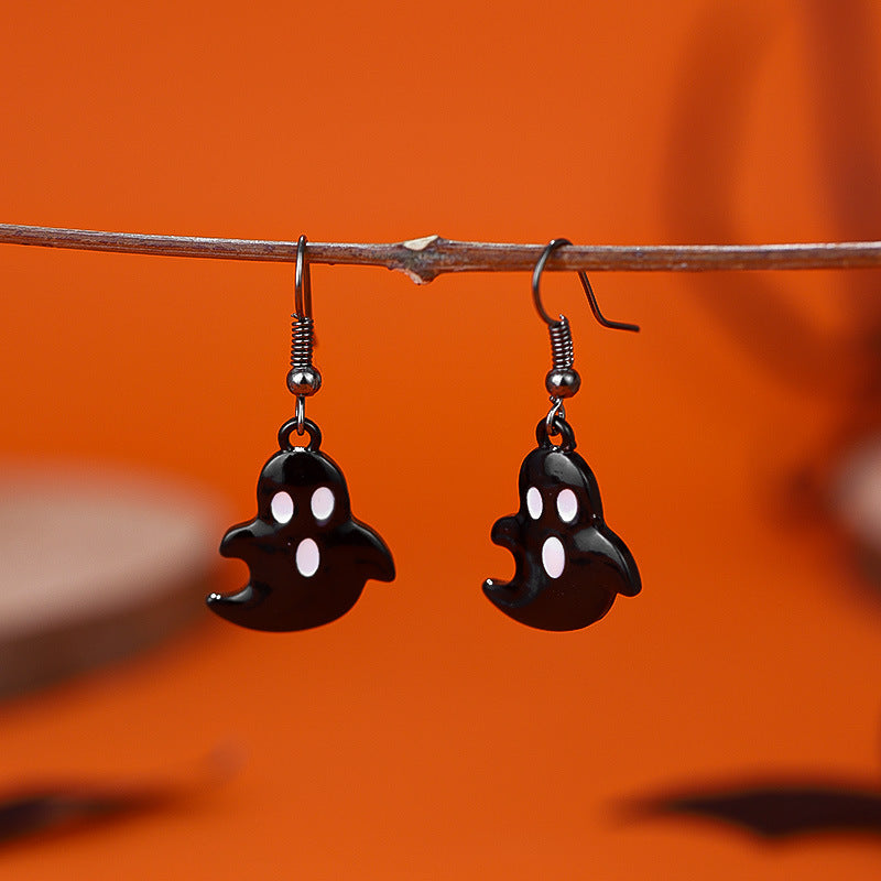 Wholesale Halloween Party Dark Ghost Bat Spider Skull Earrings ACC-ES-RongR001
