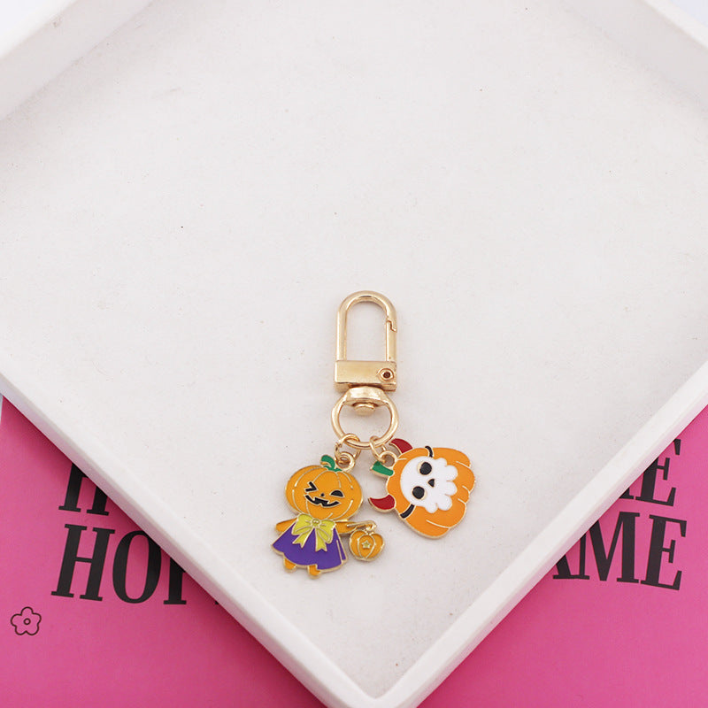 Wholesale Halloween Ghost Cartoon Pumpkin Ghost Alloy Keychain ACC-KC-QiChen006