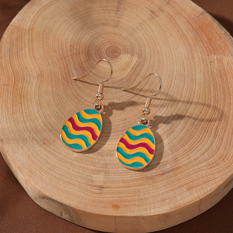 Wholesale  Easter egg ear hook cartoon cute colorful  earrings