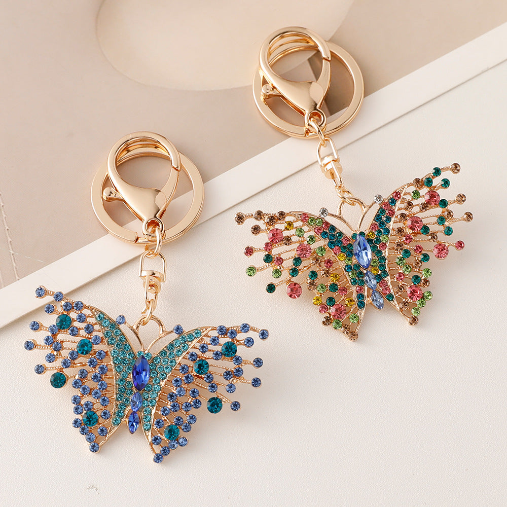 Wholesale Vintage Alloy Diamond Butterfly Metal Keychain ACC-KC-CH056