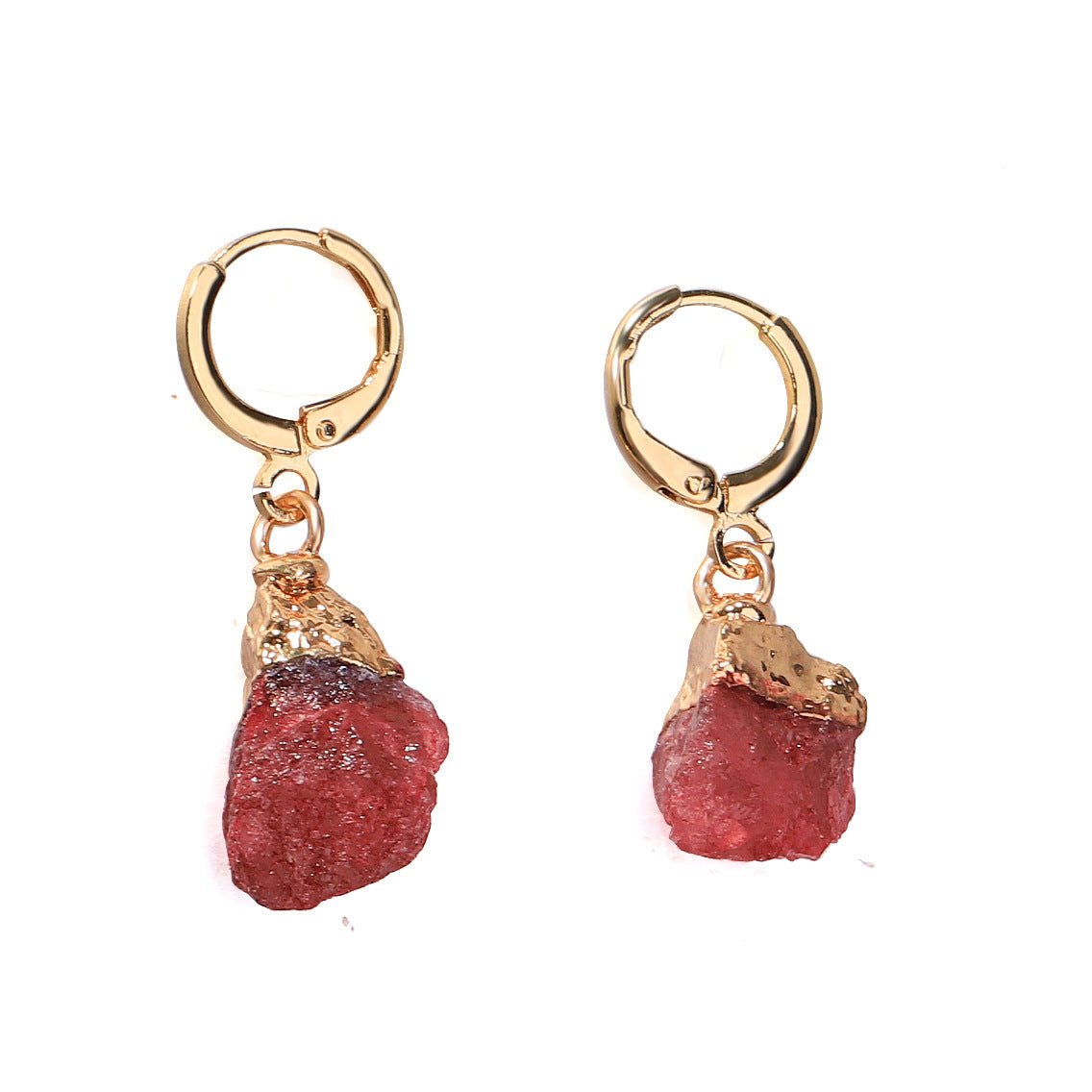 Wholesale Irregular Natural Stone Crystal Birthday Stone Rough Stone Earrings ACC-ES-ZhuangZ001