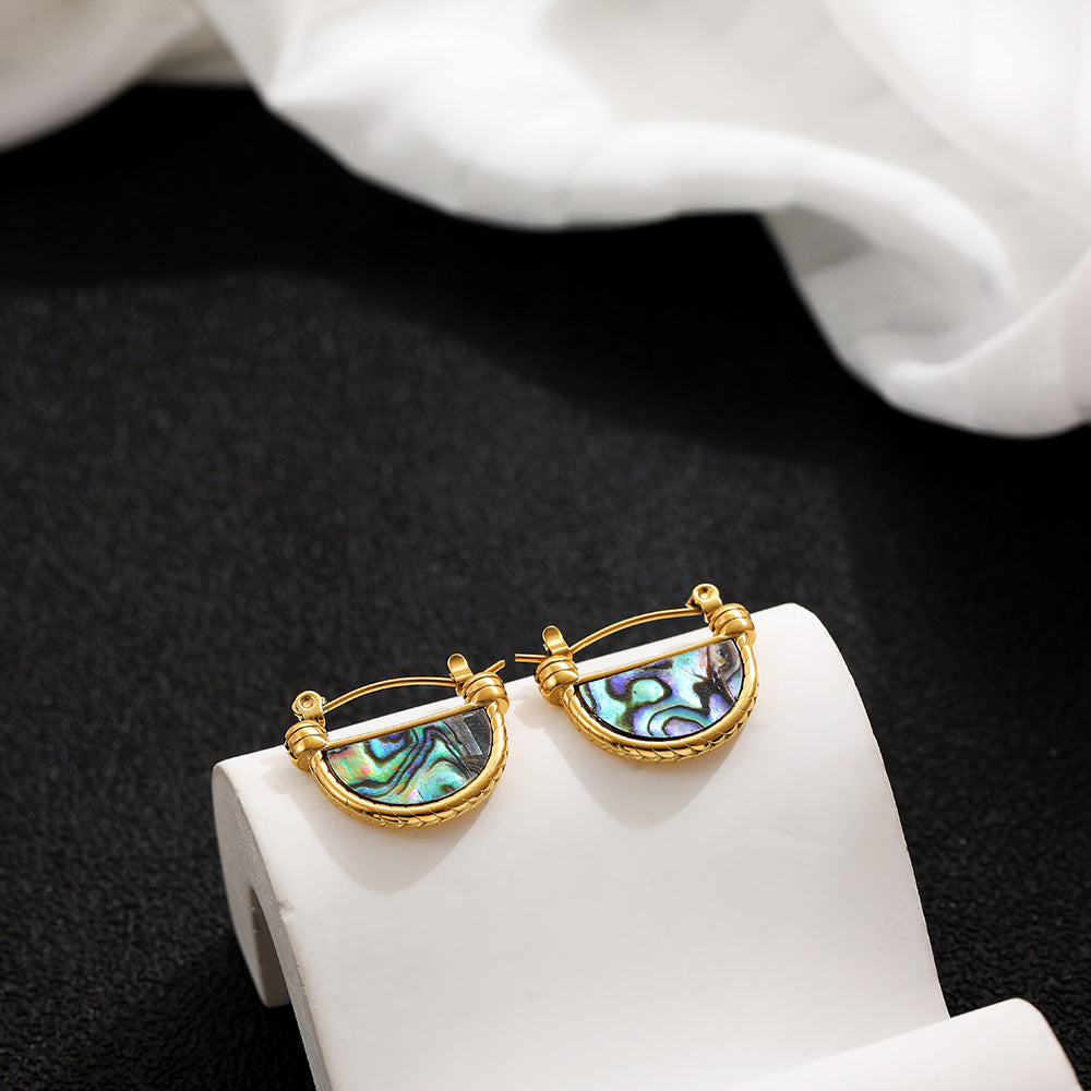 Wholesale  Retro Irregular Natural Abalone Shell  Earrings