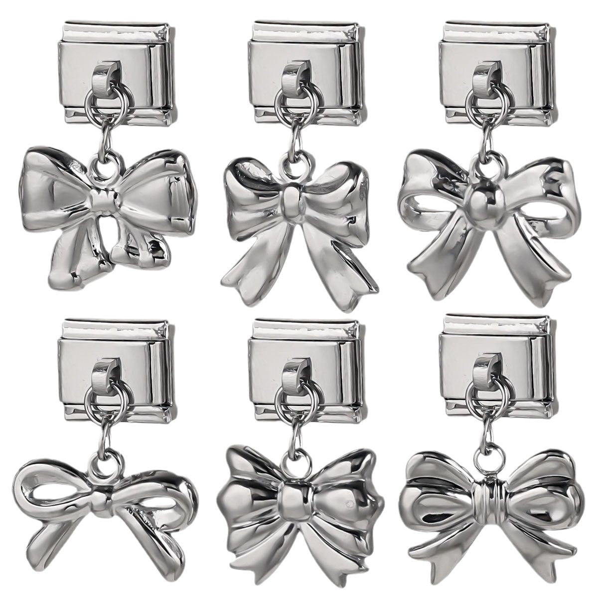 Wholesale Italian Charm Bracelet 9mm DIY Splicing Bow Stainless Steel Composable Bracelet