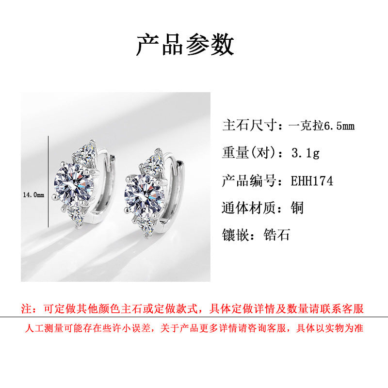 Wholesale Copper and zircon earrings