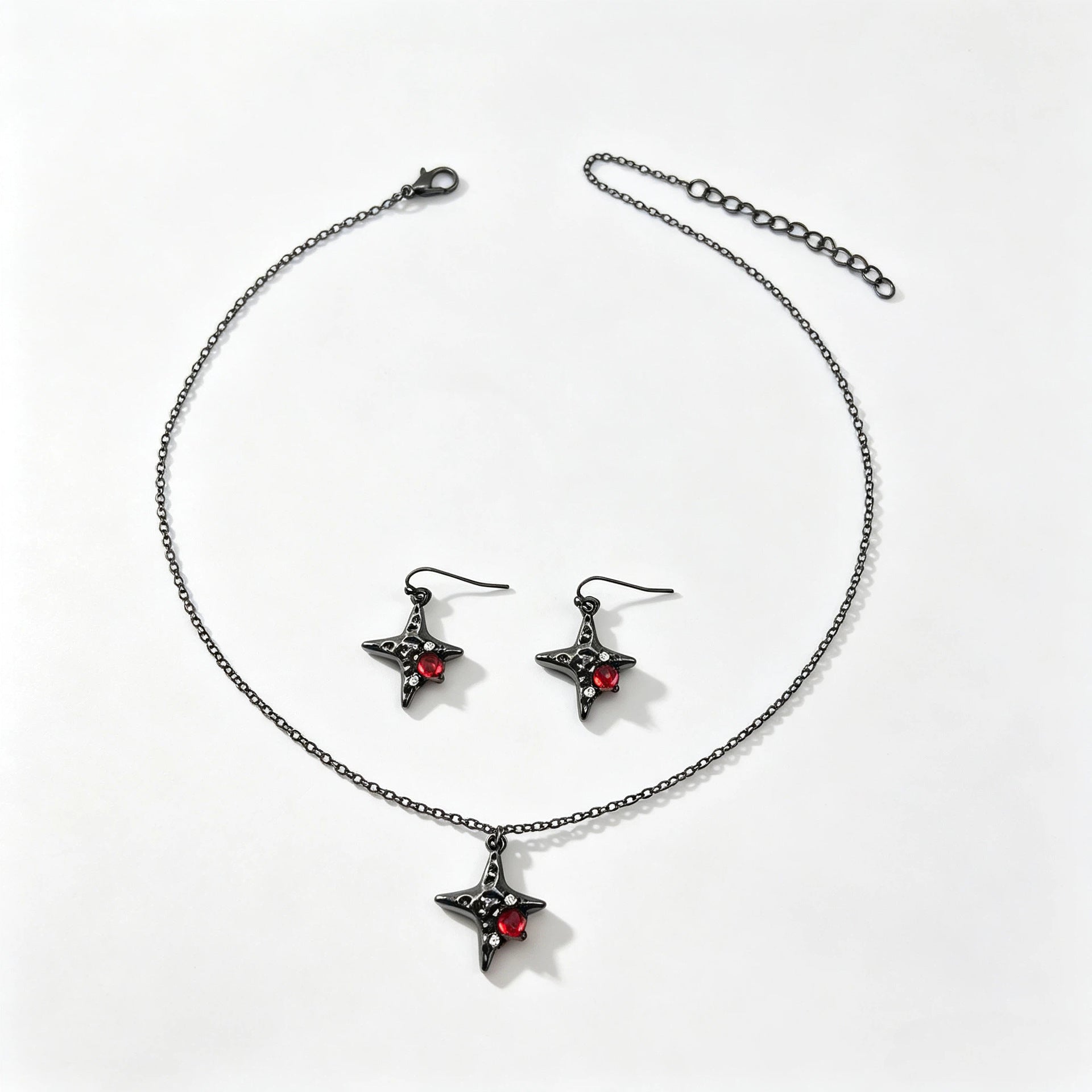 Wholesale Zinc Alloy Electroplated Gothic  Necklace Earrings Set Trendy Jewelry Accessory Gift Boutique Resale