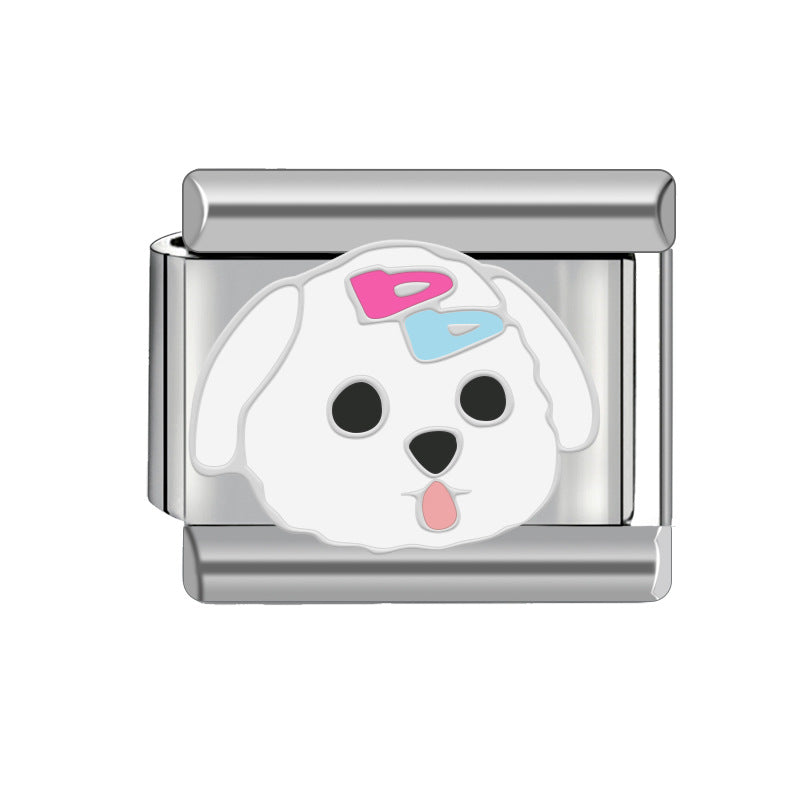 Wholesale Italian Charm Bracelet Heart Shape Stainless Steel Bracelet 9mm DIY Pattern Free Stitching Detachable Composable Bracelet ACC-BT-JL007