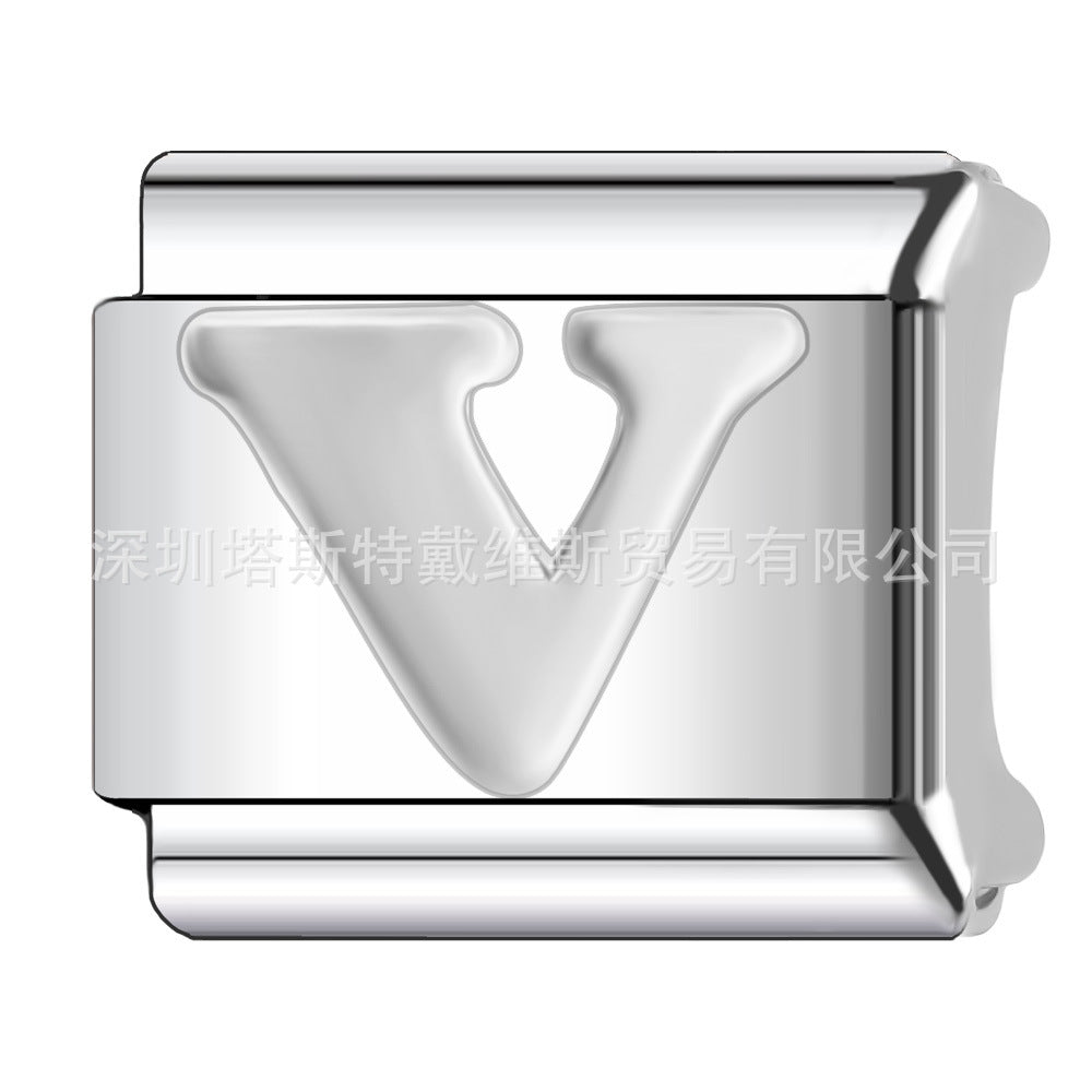 Wholesale 9mm Italian Charm Starter Bracelets DIY square Single Section Creative Stainless Steel Composable Bracelet