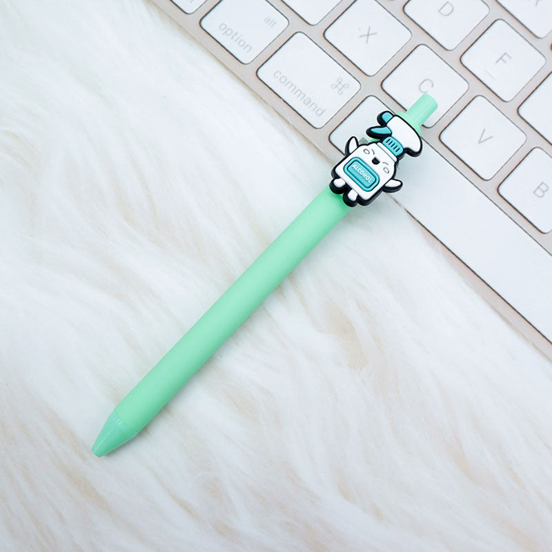 Wholesale  Cartoon PVC Creative Solid Color Doctor Medical 0.5 Pen Press Gel Pen