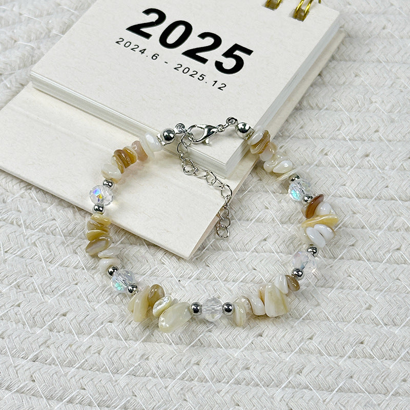 Wholesale  irregular shell gravel handmade bracelet niche fresh bracelet valuable aesthetic priceles