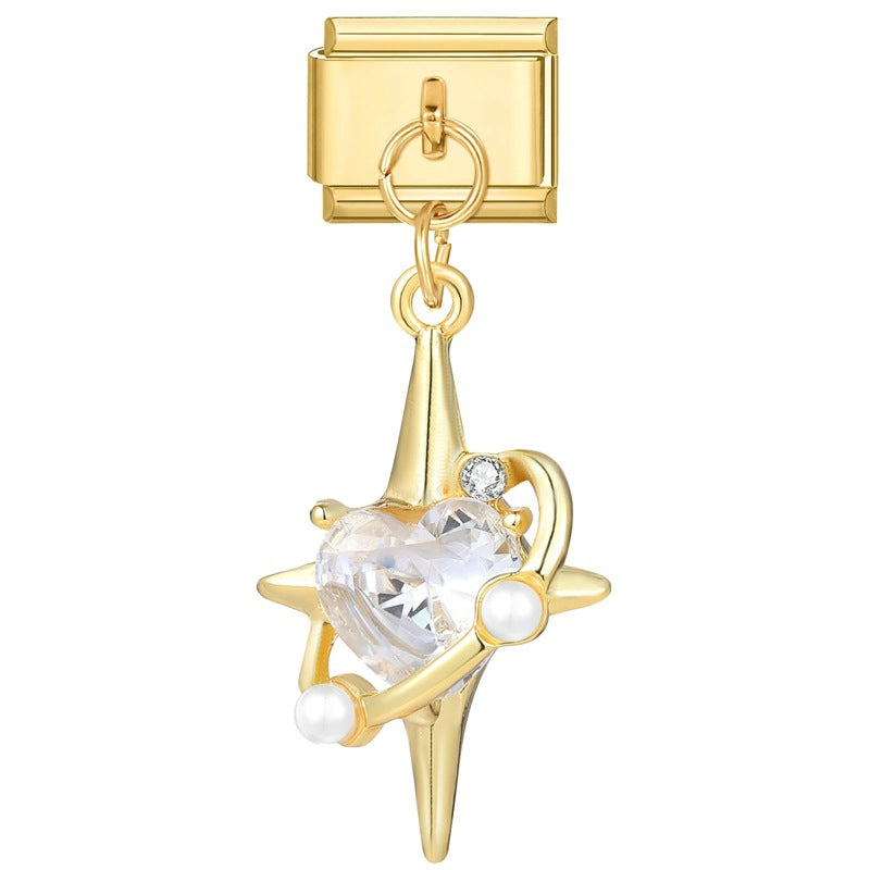 Wholesale Italian Charm Bracelet 9mm DIY Splicing Removable Stainless Steel Gold Base Pendant Composable Bracelet