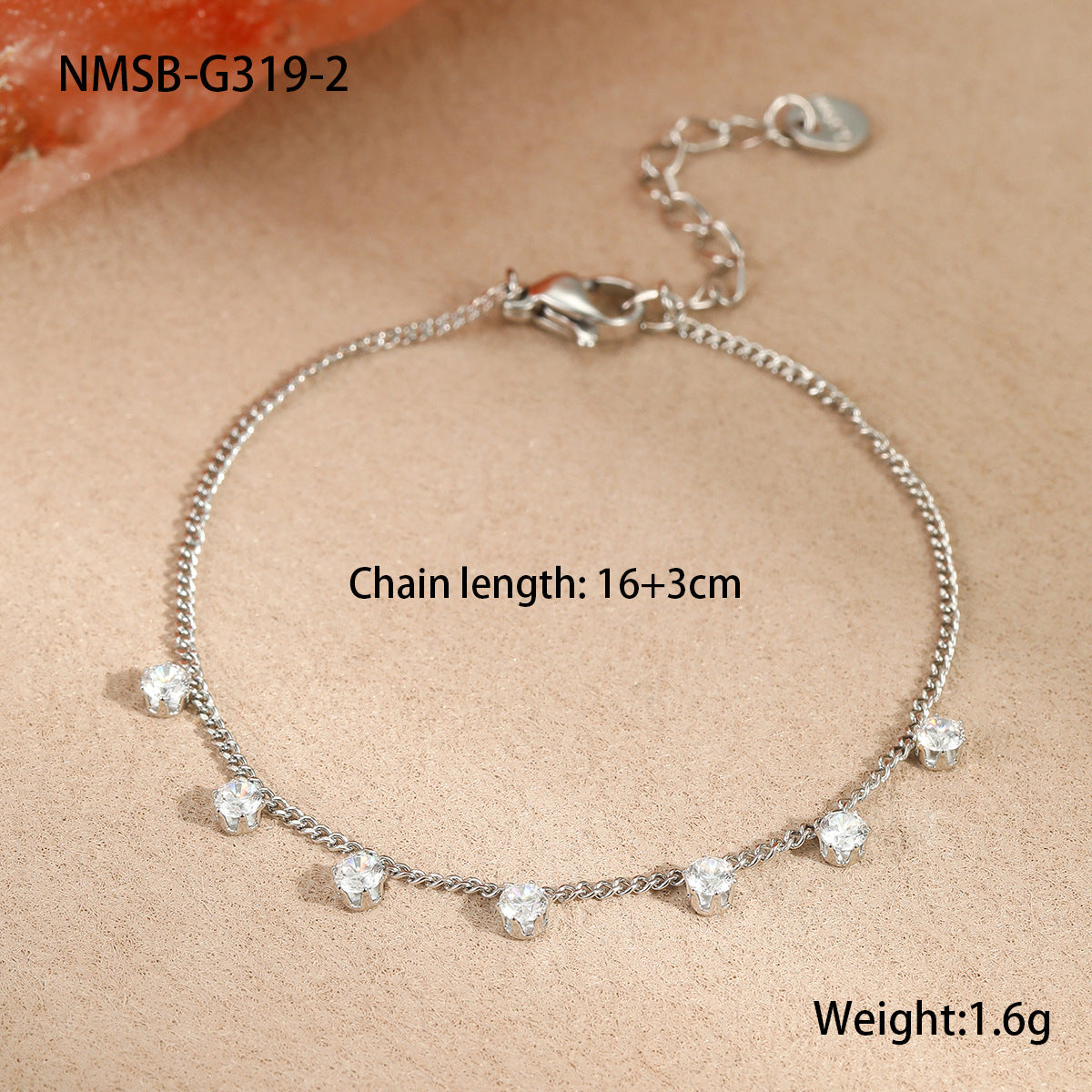 Großhandel Farbe Zirkon Serie Edelstahl Halskette Armband