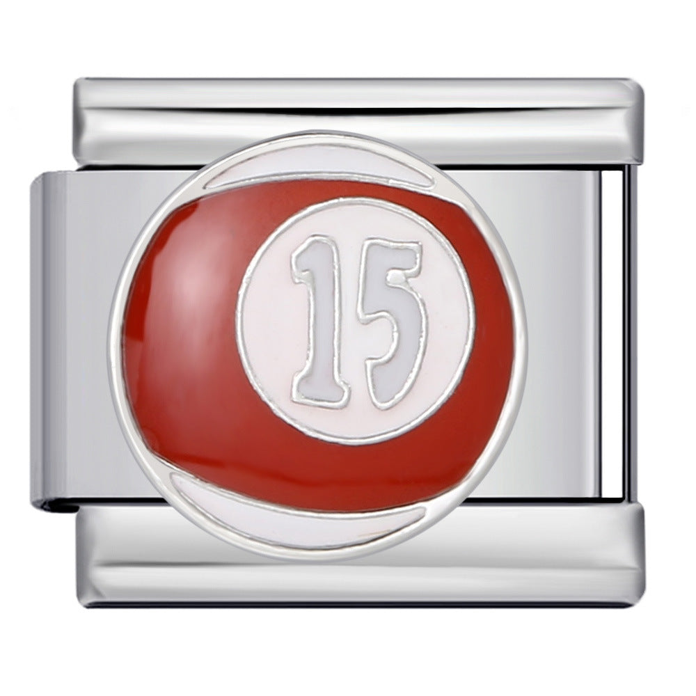 Wholesale 1-15 Color Billiards Italian Module Charms Welding Pattern Oil Drop Splicing Charms