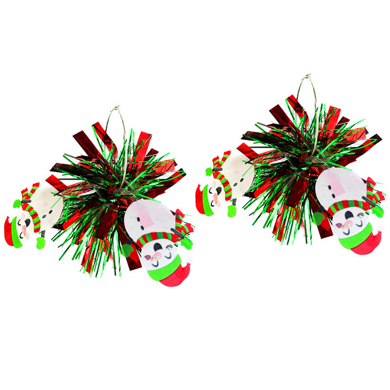Wholesale 2 Pairs/pack Christmas Atmosphere Fireworks Gingerbread Man Christmas Stocking Earrings ACC-ES-HY180