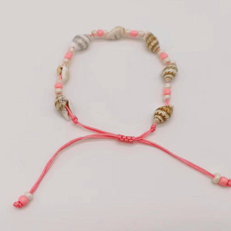 Wholesale Rice Beads Natural Shell Conch Hand Braided Bracelet Rope Beaded Bracelets ACC-BT-Youl003