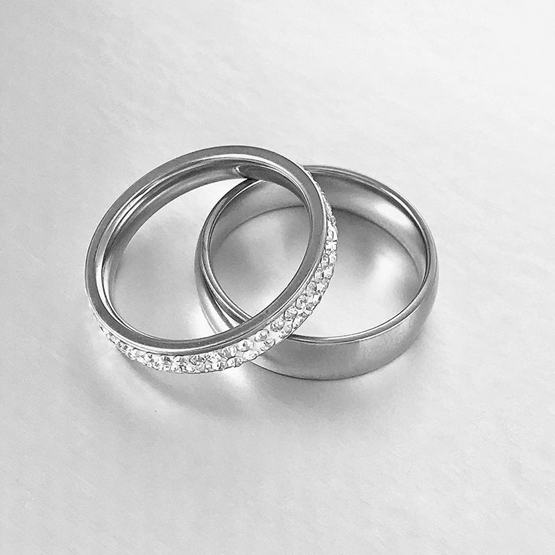 Wholesale Niche Couple Titanium Steel Ring ACC-RS-BanLan007
