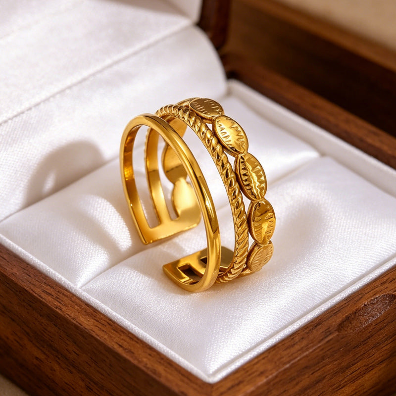 Wholesale Titanium Steel Vacuum Plated Stackable Rings Stylish Jewelry Accessory for Resale or Gift