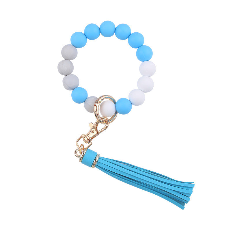 Wholesale Cartoon Solid Color Silicone Beaded Wrist Keychain ACC-KC-GuangTian060