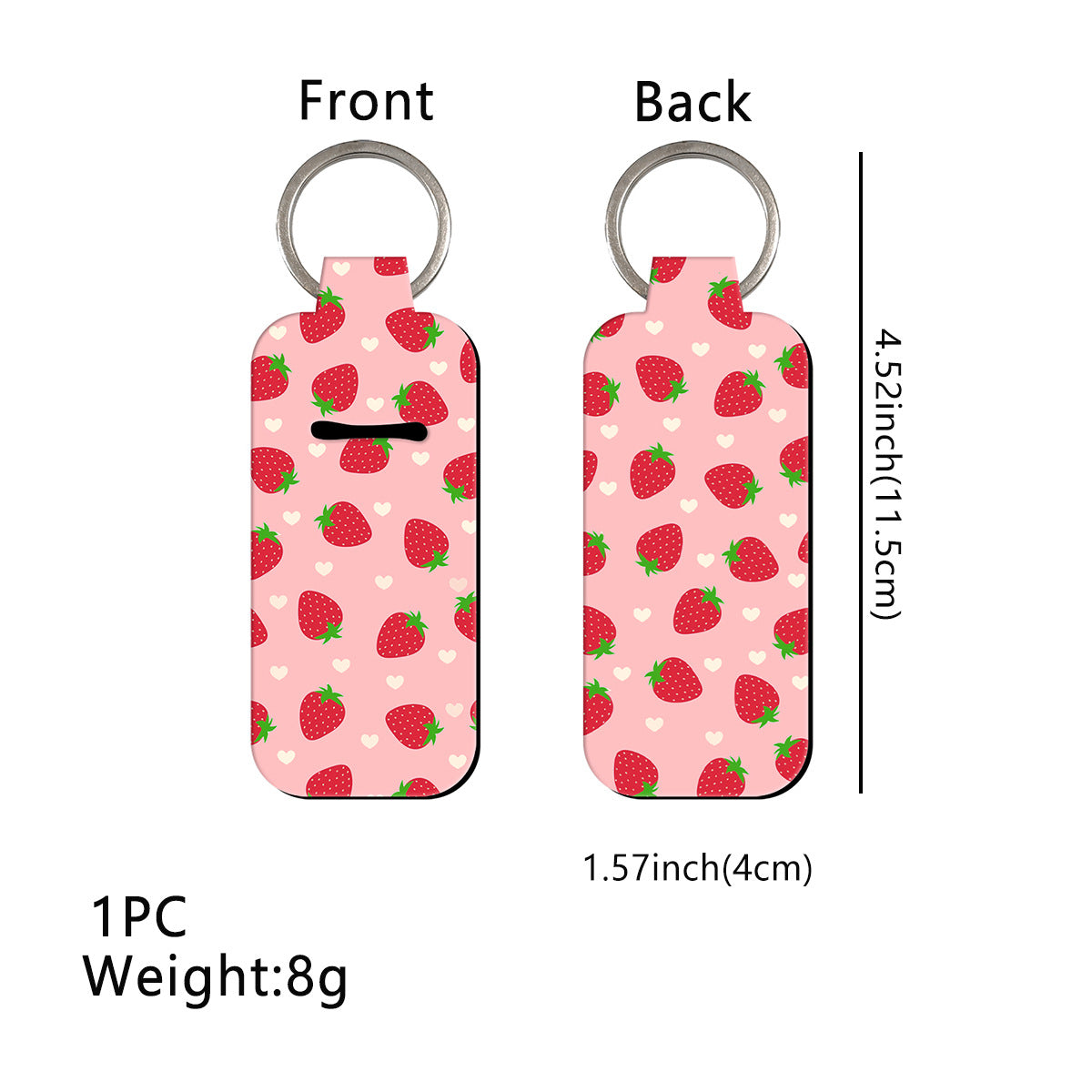 Wholesale 6pcs Strawberry Cherry Lipstick Case Keychain