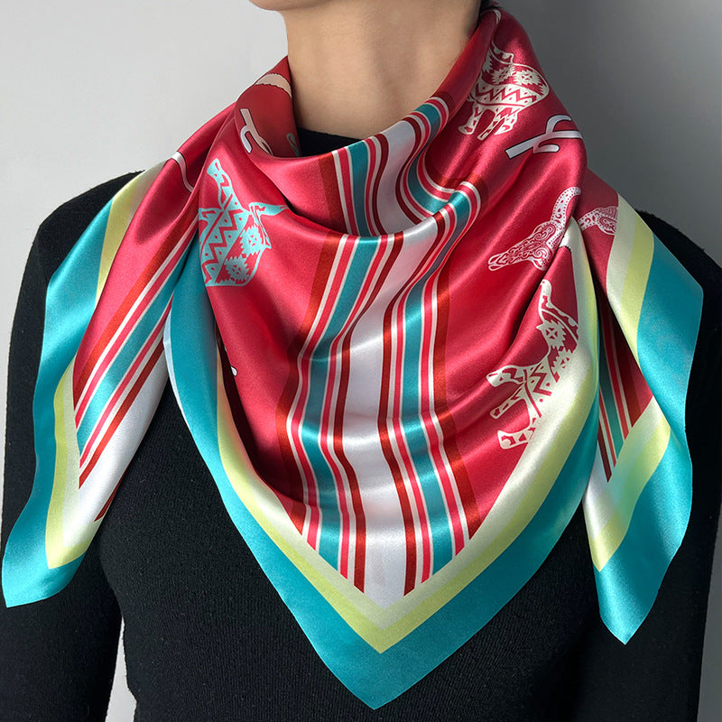 Wholesale printing cow head elephant cactus large square scarf