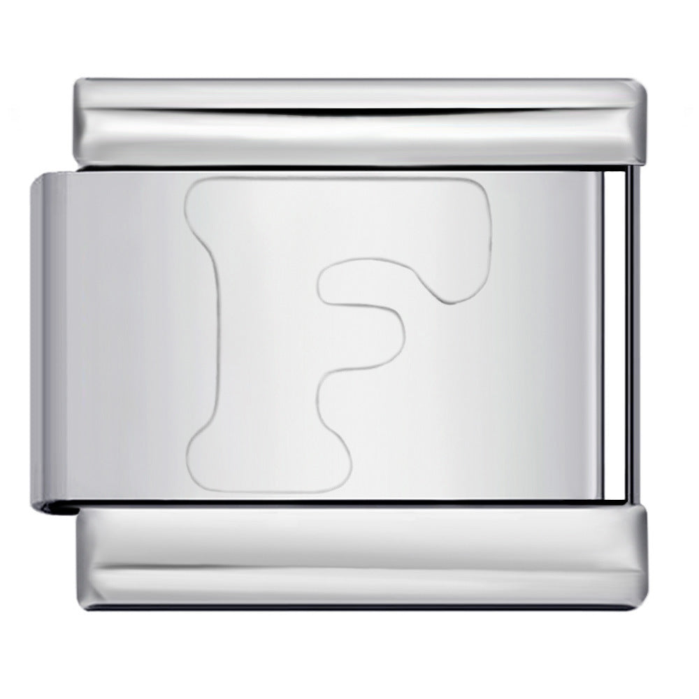 Wholesale Italian Charm Bracelet 9mm DIY Splicing Removable English Letters Stainless Steel Composable Bracelet