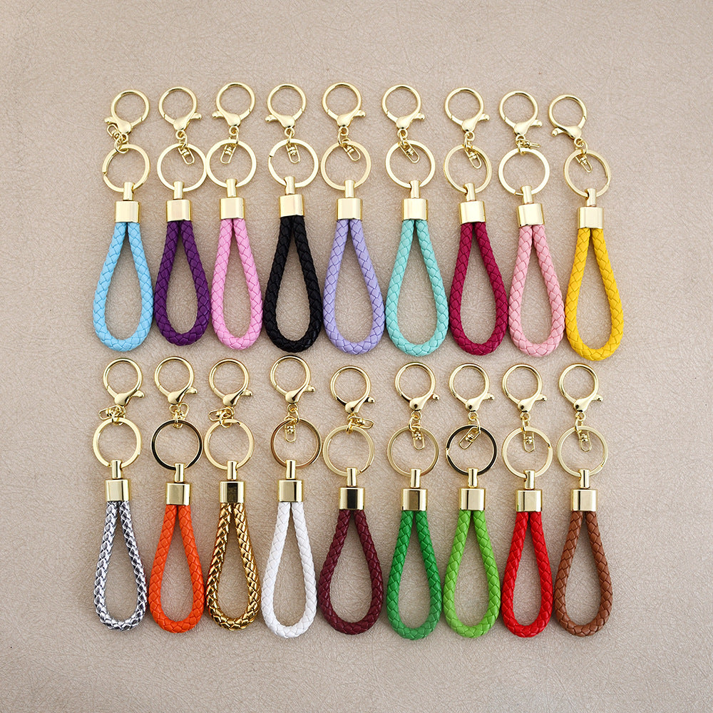 Wholesale Leather Round Dragon Woven Keychain Car Key Accessory Birthday Gift for Colleagues