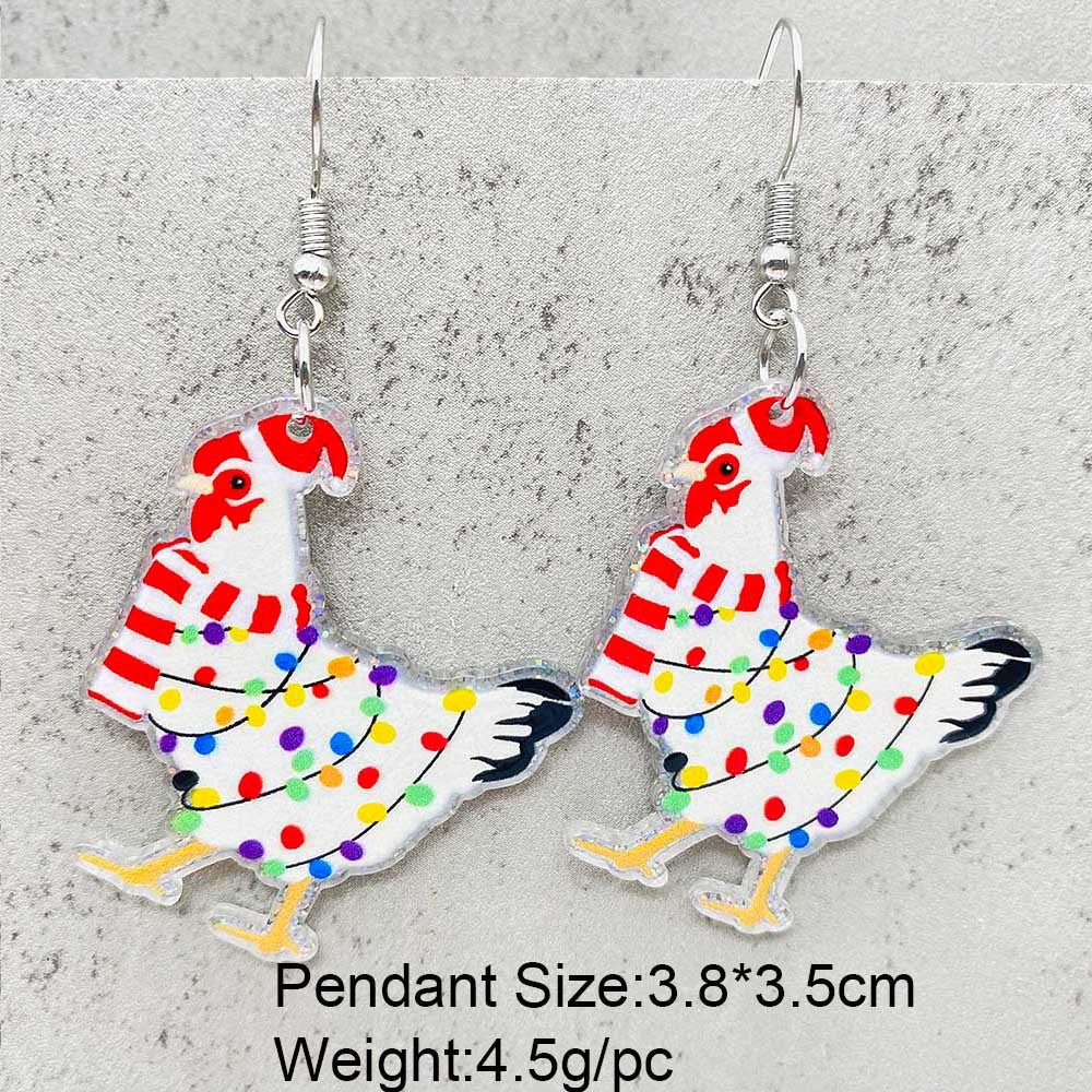 Wholesale Acrylic Christmas Snowflake Santa Claus Earrings ACC-ES-ChenY088