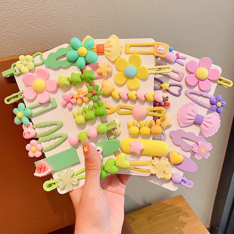 Wholesale Children's Fringe Hair Finishing Artifact Girl's Macaron Color Flower Hairpin