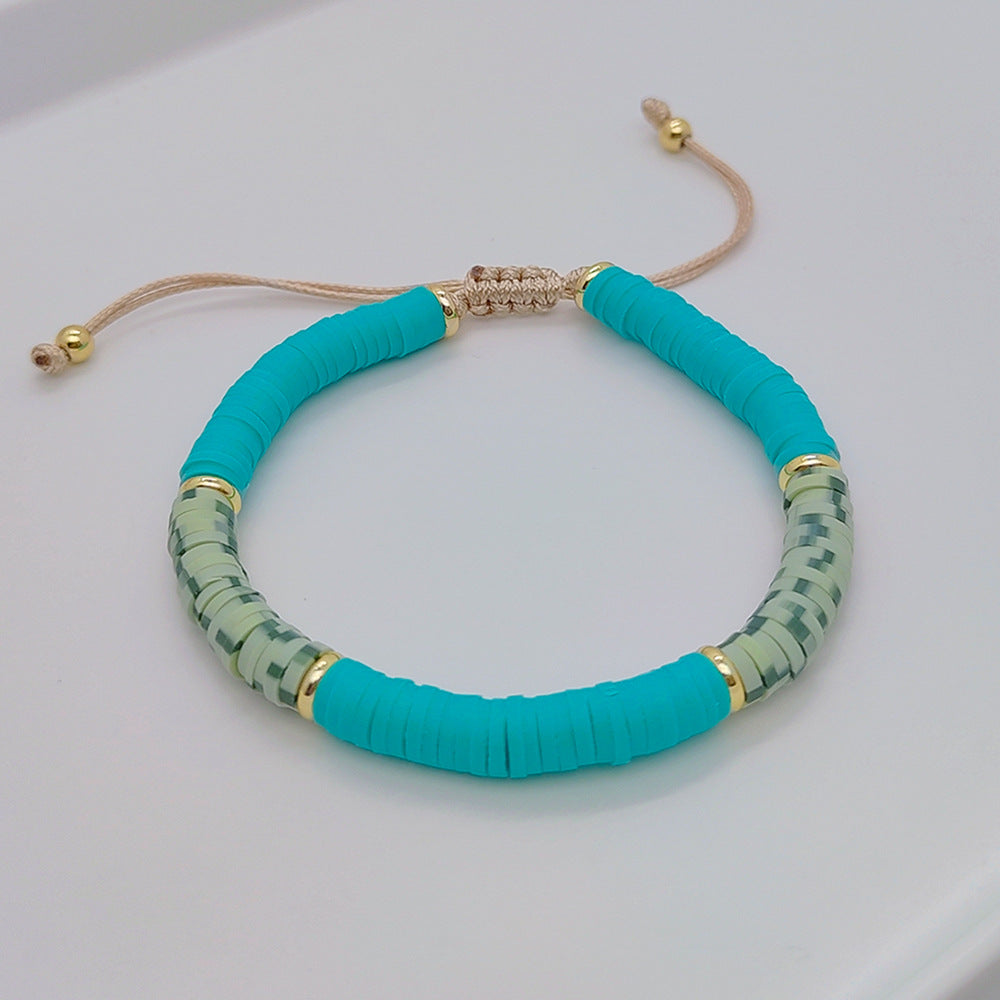 Wholesale Multi-layered Bracelets with Bohemian Beach Style Colorful Polymer Clay Bracelets Layered Bracelet Set ACC-BT-Qiqi008