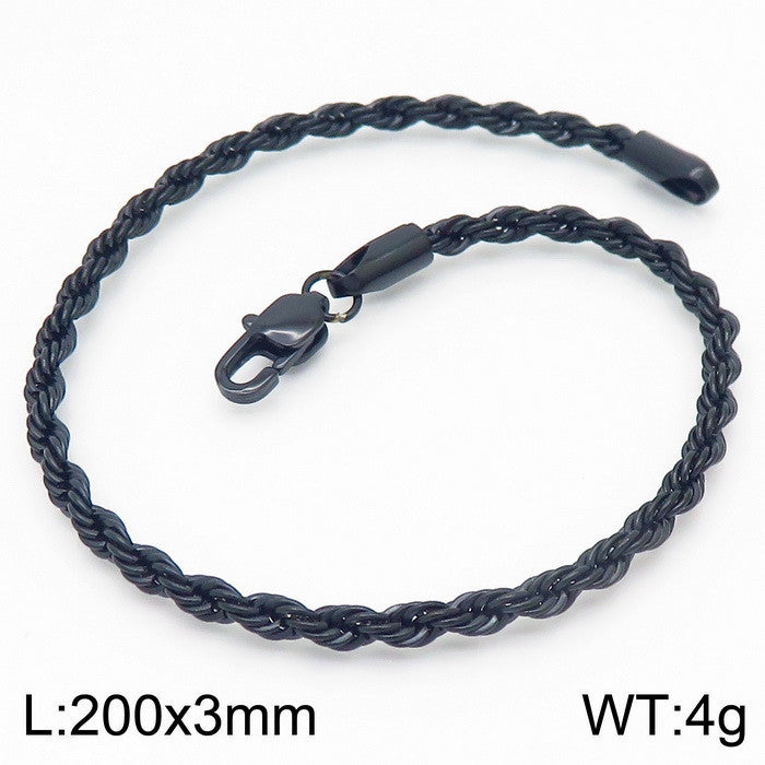 Wholesale Titanium Steel Bracelets Spiral Twist Chain Couple Bracelet ACC-BT-KaLun001