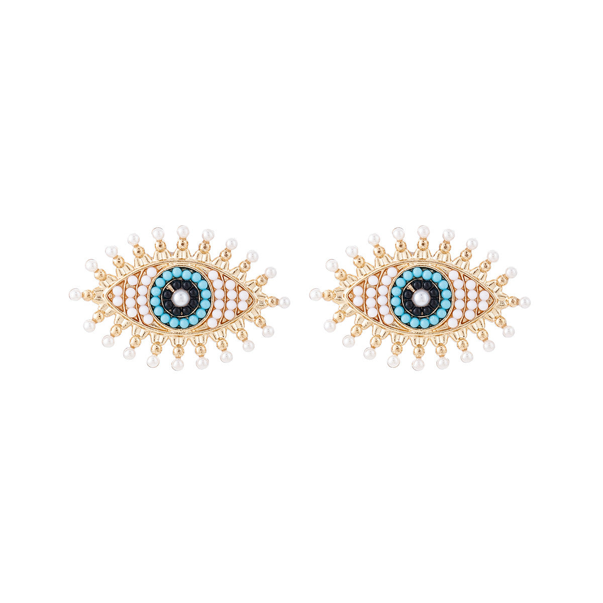 Wholesale Chic Eye Design Geometric Earrings,  Zinc Alloy Electroplated,  Women' s Fashion Accessory