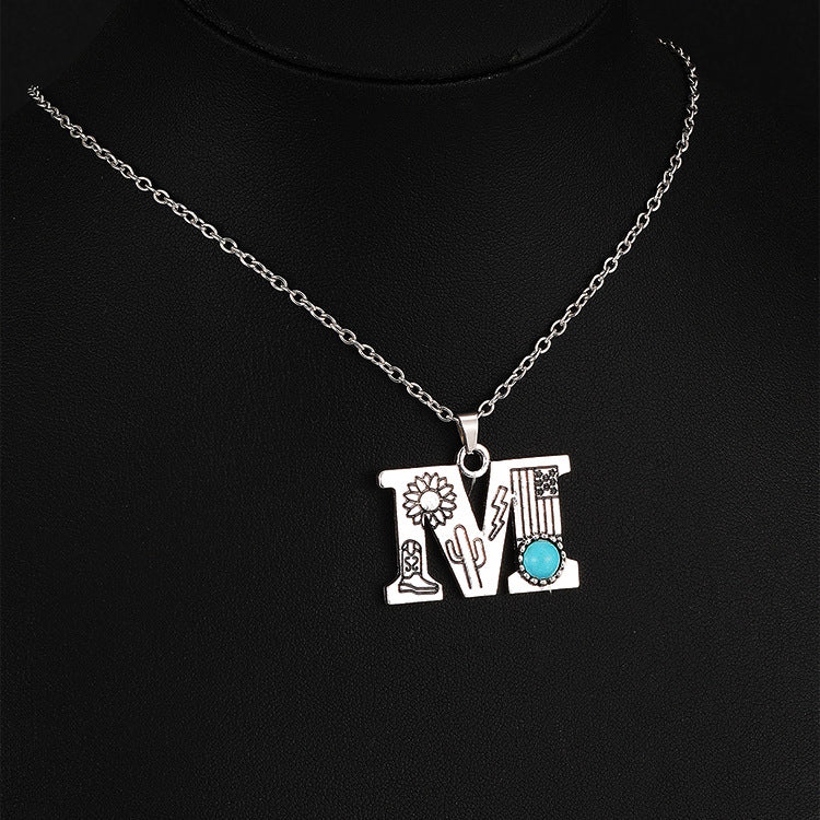 Wholesale Bourbon Mia Style English Letter Necklace ACC-NE-Yuj001