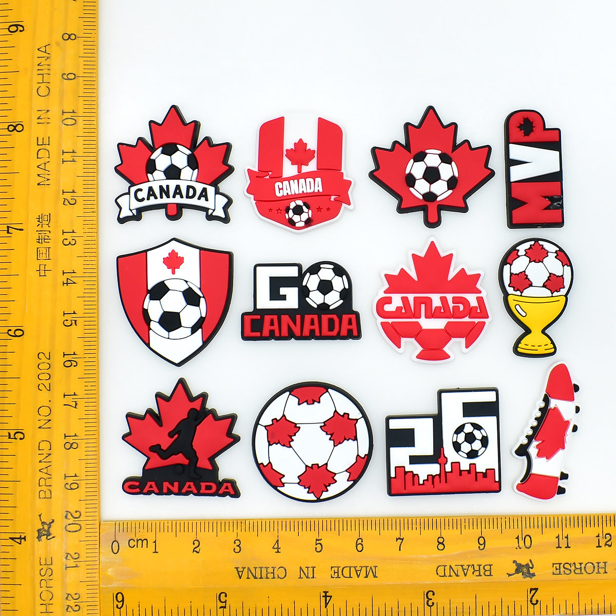 Wholesale Random 100pcs Football Club clogs   PVC Soft Rubber Shoe Buckle Decoration