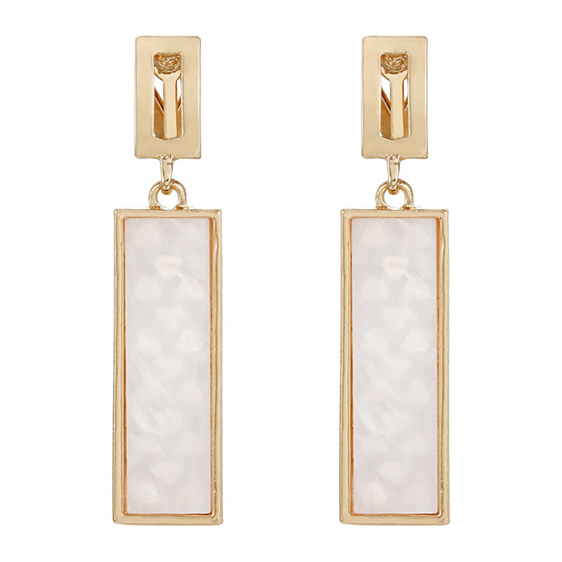 Wholesale colorful rectangular long ear clips earrings