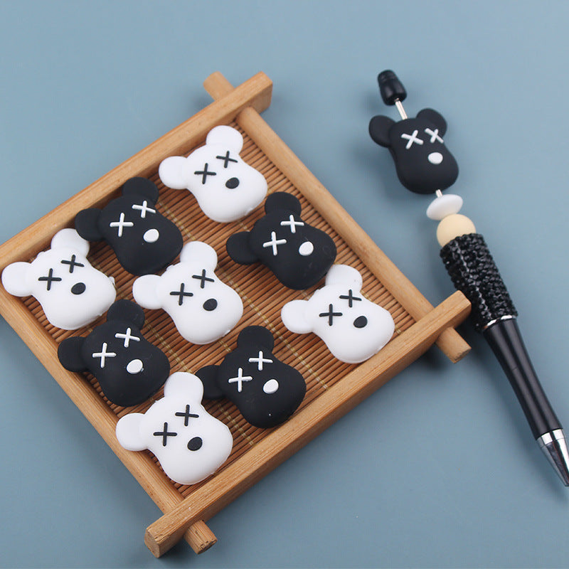 Wholesale 5pcs Silicone Bear Focal Beads ACC-BDS-GuangTian039