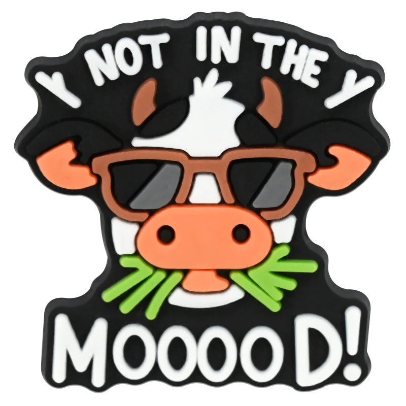 Wholesale Random 100pcs  creative phrase series  PVC Soft Rubber Shoe Buckle Decoration