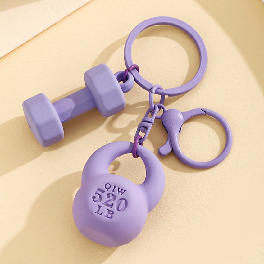 Wholesale DIY Fitness Equipment Pure Color Keychain