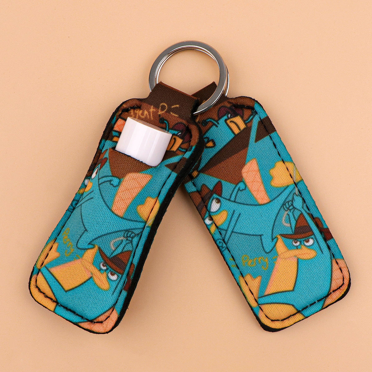 Wholesale 6pcs Cute cartoon lipstick set keychain