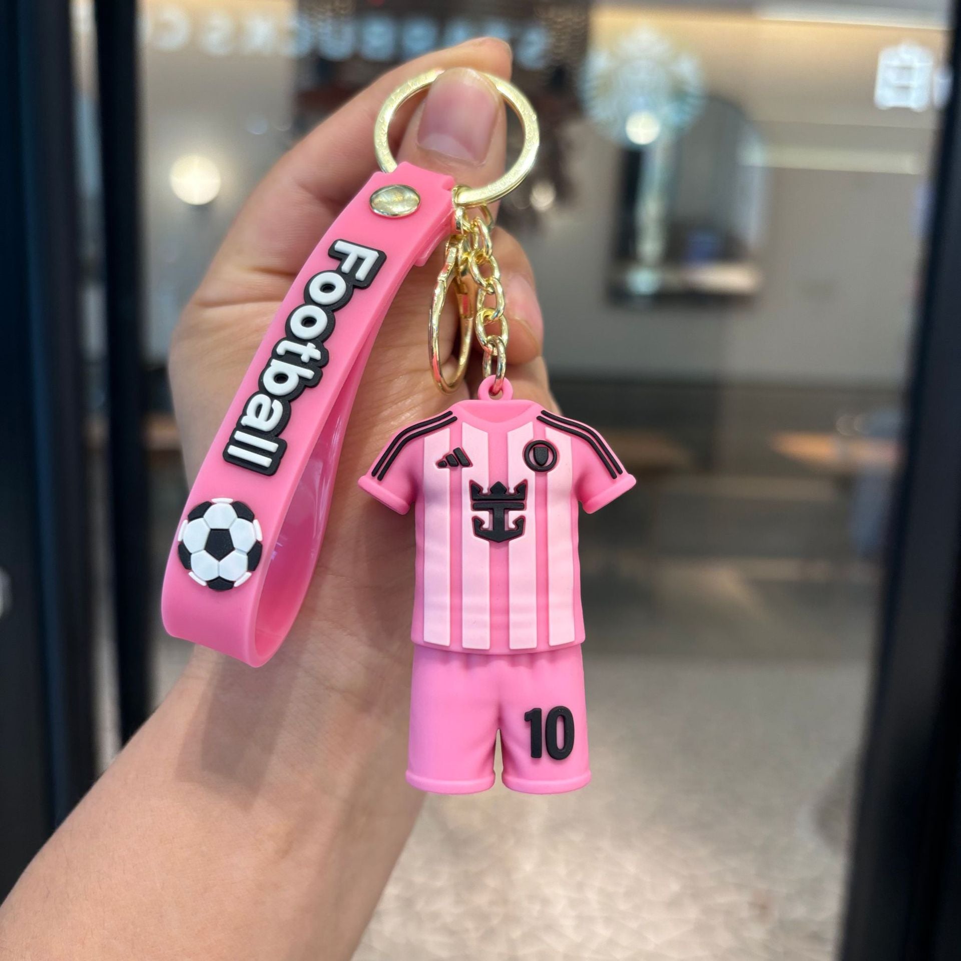 Wholesale European Style PVC Football Jersey Keychain Stylish Bag Charm Gift