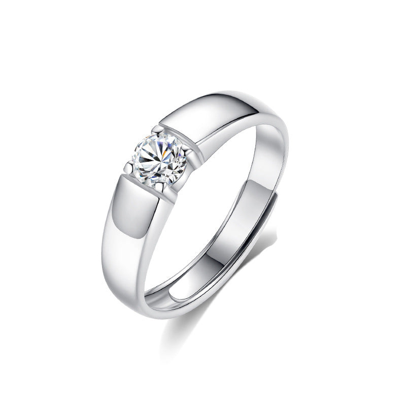 Wholesale s925 silver couple ring open mouth pair ring