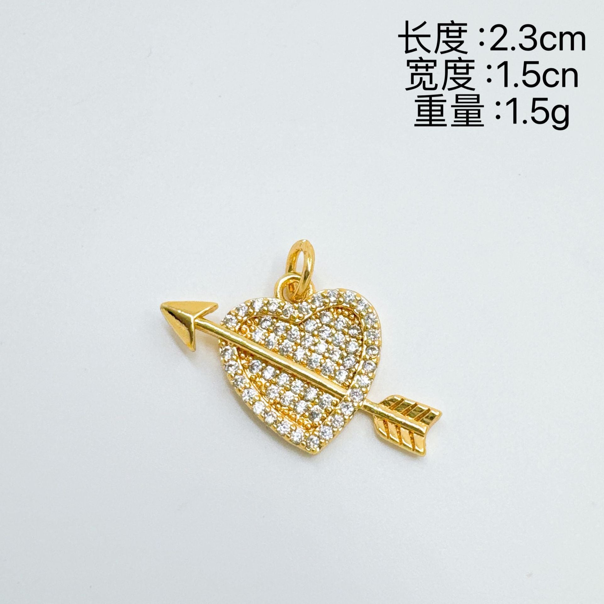 Wholesale Sweet Love Micro-Inlaid Zircon Pendant Necklace,  Gold Plated Copper,  Fashion Accessory