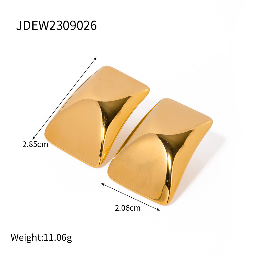 Wholesale 18K gold high-end rectangular earrings ACC-ES-Jied001