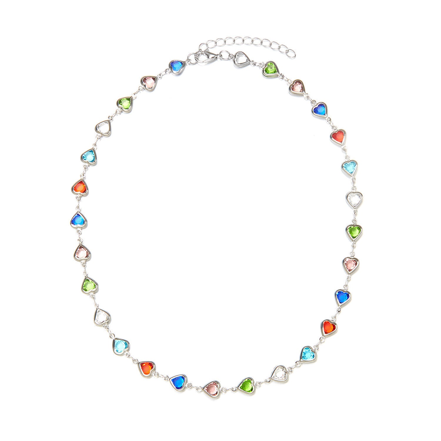 Wholesale Alloy Heart Shaped Bracelet Necklace Set Trendy Ins Style Fashion Jewelry Accessory For Women