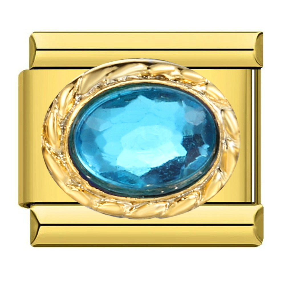 Wholesale  Italian Charm Bracelet 9mm DIY Oval Micro-Inlaid Colored Stone Creative Stainless Steel Composable Bracelet