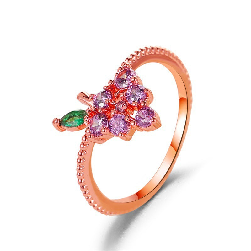 Wholesale Cute  Open Ring Double-layer Micro-inlaid Zircon Ring